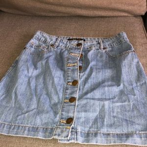 Denim button up skirt